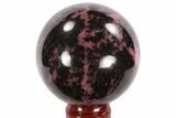 Polished Rhodonite Sphere - Madagascar #95038-1